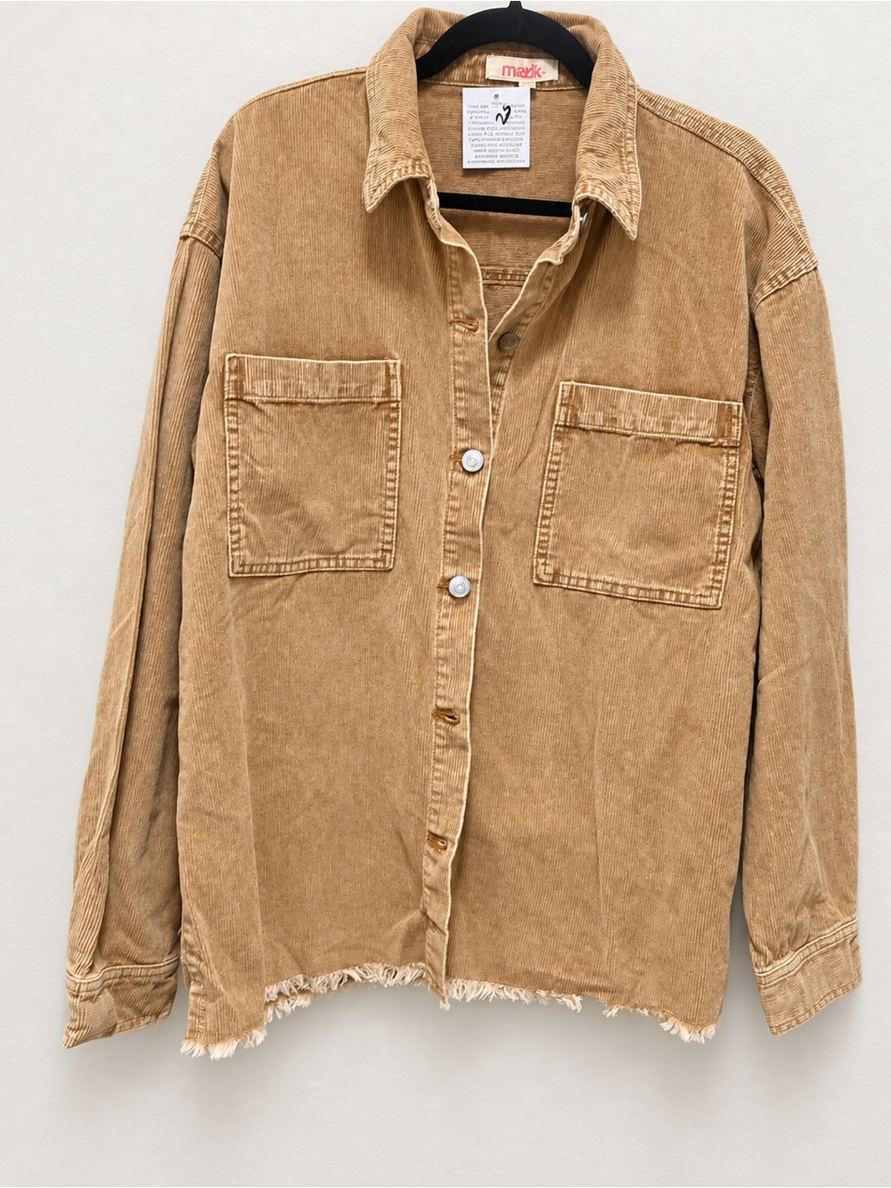 Mazik Oversized Corduroy Shacket in Tan